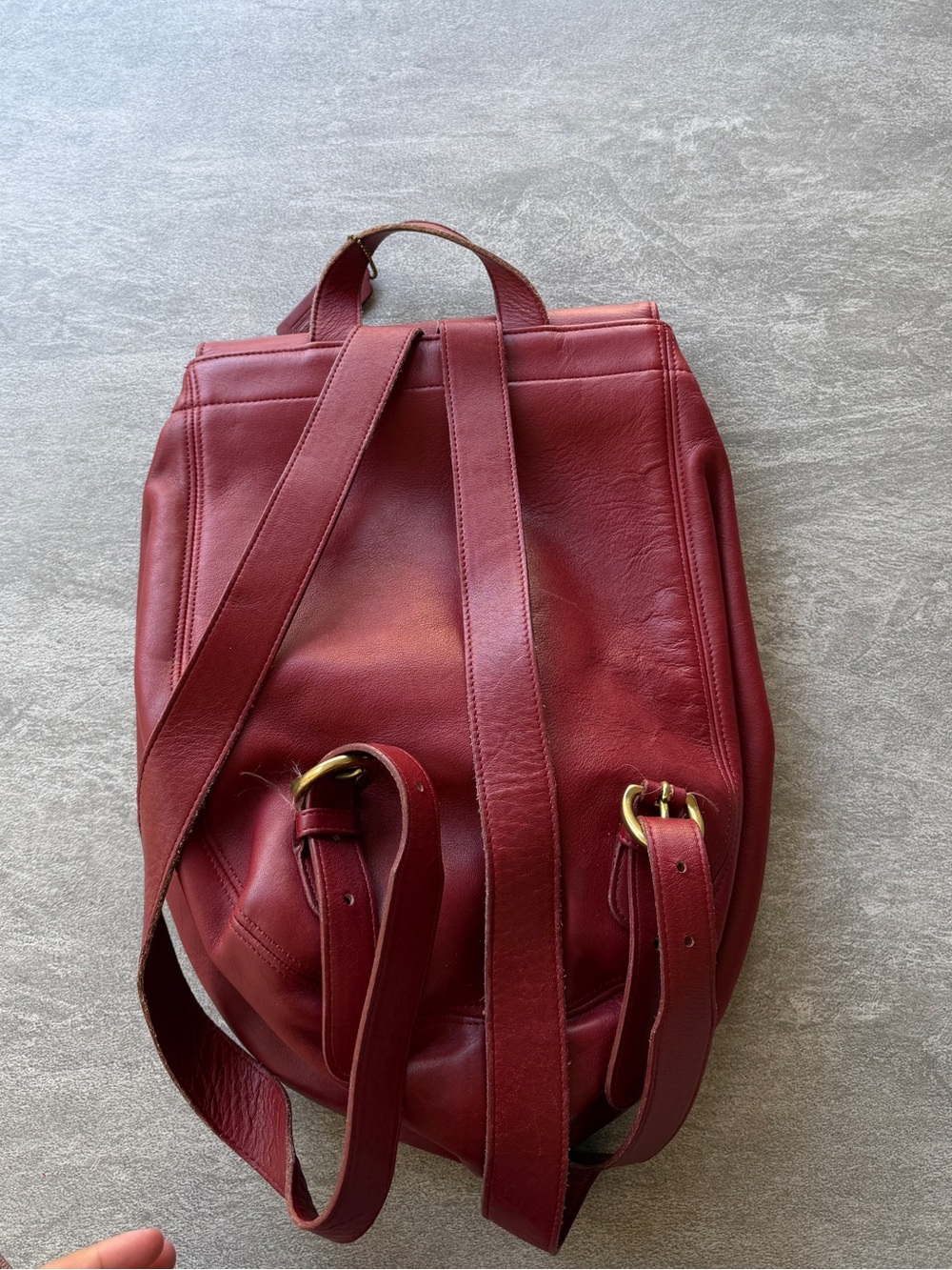 Vintage COACH 4134 Red Leather Backpack Women's Handle Gold Hardware Authentic - Picture 5 of 10